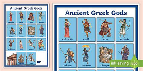 Ancient Greek Gods Vocabulary Poster Teacher Made