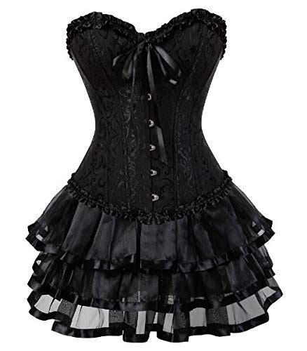 buy zzebra 819black3704black caudatus corset skirts tutu for women party bustier overbust