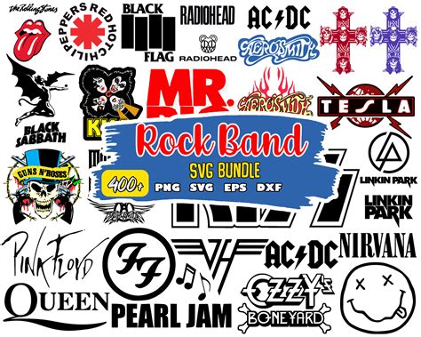 Rock Band Logo Svg Bundle Cricut Files Svg For Silhouette Inspire