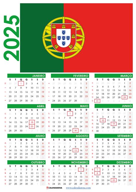 Calendário 2 Portugal Para Imprimir Com Feriados