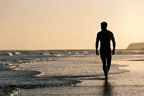 Naked Male On The Beach