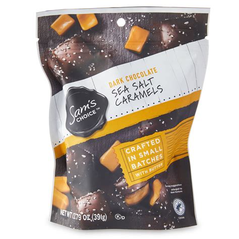 Sams Choice Dark Chocolate Sea Salt Caramels 1379 Oz