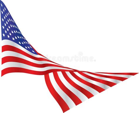 American Flag Draped In The Wind Stock Illustration Illustration Of
