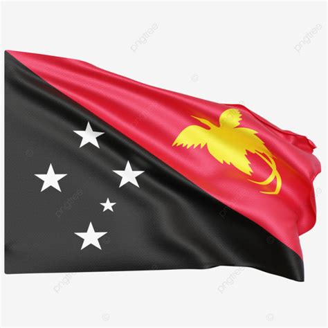 Bandera De Papua Nueva Guinea Ondeando Png Bandera De Papua Nueva Guinea Con Asta Pap A Nueva