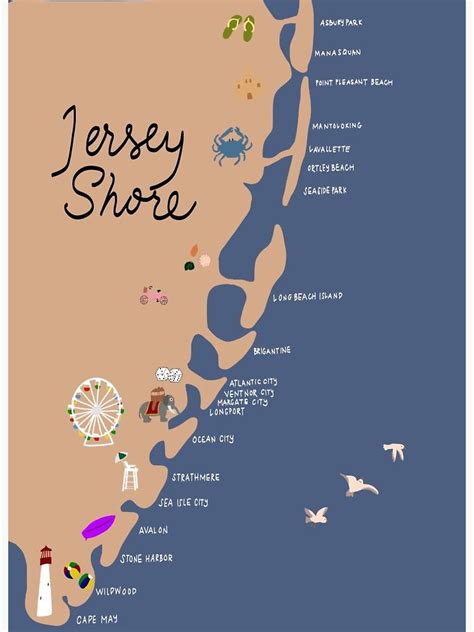New Jersey Shore Sticker By Ogarrison24 New Jersey Beaches Jersey