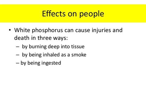 Chronic White Phosphorus Poisoning