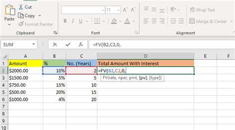 How To Calculate The Compound Interest With Excels Fv Formula Excel