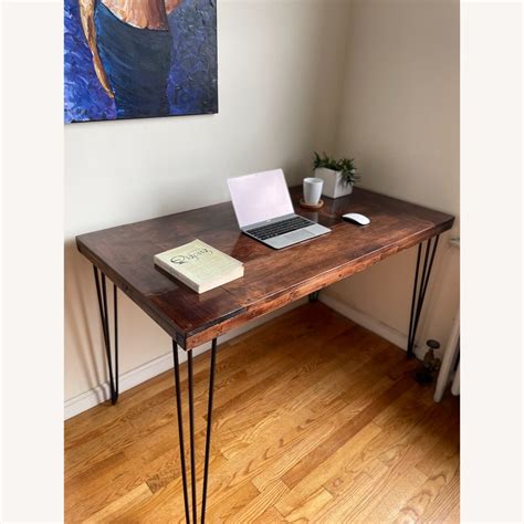 Handmade Desk Red Oak Mid Century Modern Aptdeco