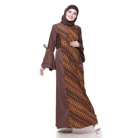 Model Gamis Kombinasi Batik Dan Polos Terbaru Ragam Muslim