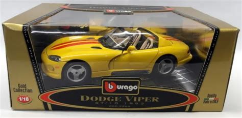 Burago 118 Scale Diecast 3025 Dodge Viper Rt10 1992 Yellow Model
