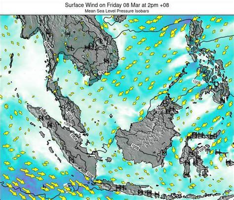 Malaysia Surface Wind On Friday 05 Mar At 8pm Myt