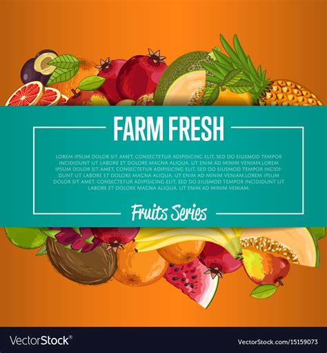 Farm Fresh Fruit Poster Royalty Free Vector Image