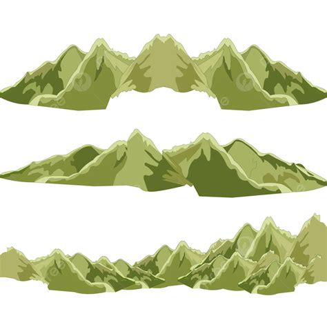 รูปภูเขาสีเขียวสร้างภาพประกอบเวกเตอร์ Png ภูเขา เขียว การ์ตูนภาพ Png และ เวกเตอร์ สำหรับการ