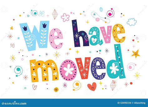 We Have Moved Moving Office Sign Clipart Image Isolated On Red Background Vector Stock