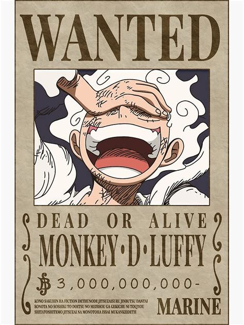 Luffy Wanted Poster Post Wano Updated Bounty Poster For Sale By Fruitpanda Redbubble