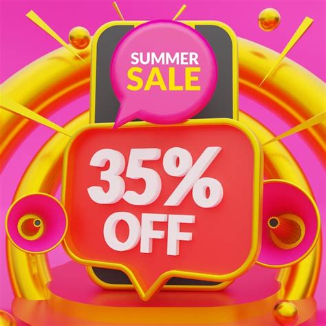 Premium Psd Summer Sale 35 Percent Off Promotional Social Media And