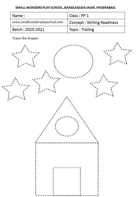 Trace And Colouring Worksheet For Kindergarten Smallwondersplayschool