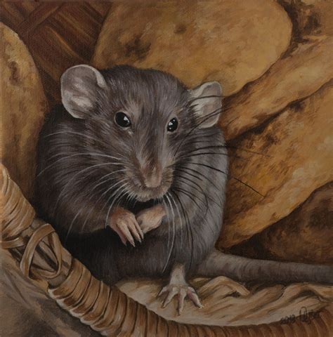 Cute Mouse Portrait Animal Painting Fancy Rat Art Original Oil Etsy