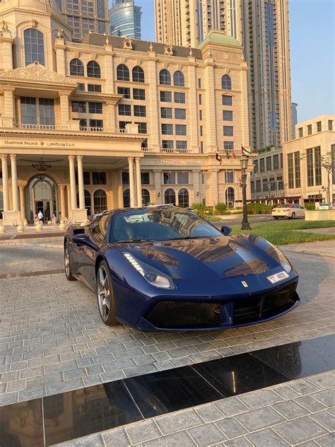 Rent Ferrari 488 Spider Blue In Dubai Big Boss Luxury Car Rental