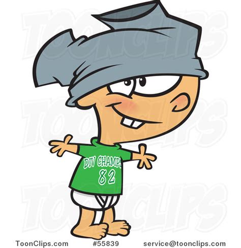 Download 31,000+ royalty free cartoon head boy vector images. Cartoon White Boy Wearing Pants on His Head #55839 by Ron Leishman