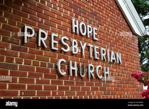 Hope Presbyterian Church Sign Stock Photo Alamy
