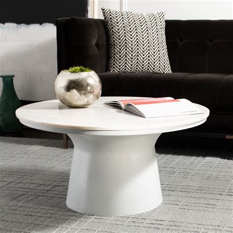 Safavieh Mila Modern Round Pedestal Coffee Table White