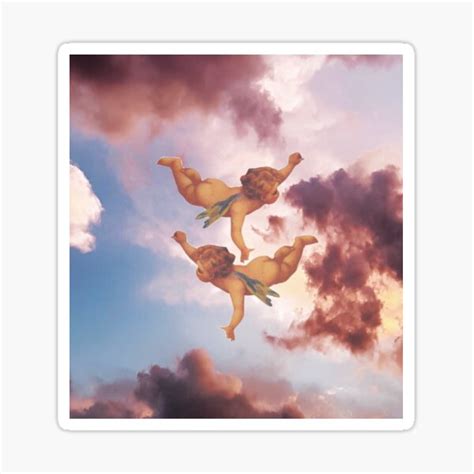 Cherub Angel Flying Sky Renaissance Sticker By Cherryana Redbubble