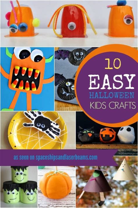 The lion card is made in very similar fashion to the panda pop up above. 10 Easy Halloween Party Crafts for Kids | Spaceships and ...