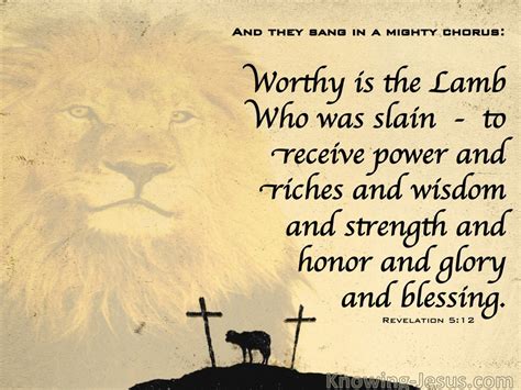 Revelation 512 Worthy Is The Lamb That Was Slain Beige