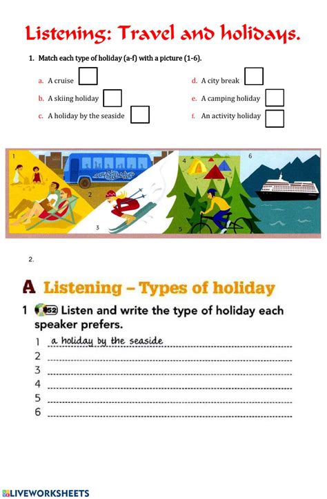 Holidays Listening Worksheet