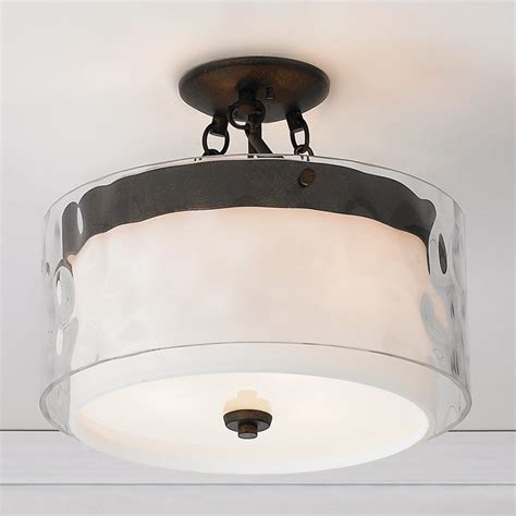 Layered Glass Drum Convertible Ceiling Light Ceiling Lights Glass