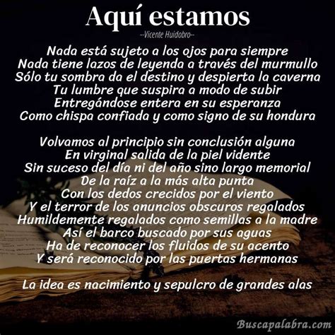 Poema Aquí Estamos De Vicente Huidobro Análisis Del Poema