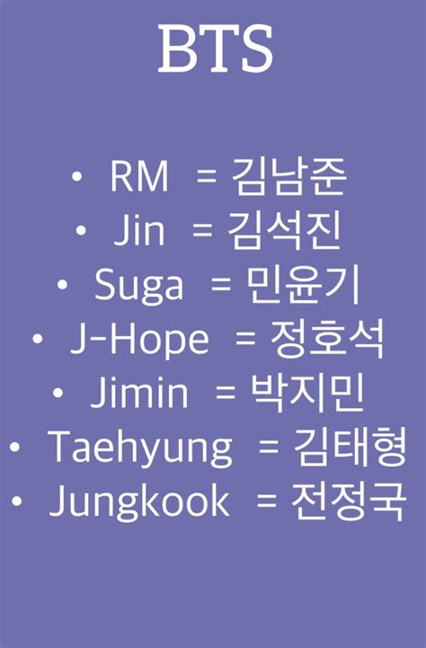 BTS Имена на корейском Koreanische worte Koreanisch lernen Koreanische zitate