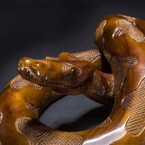 Hand Carved Wooden Snake Statue Decora Loft
