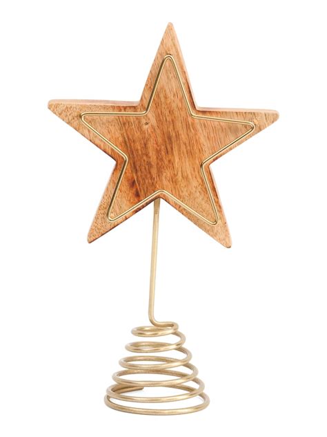 Wooden Star Tree Topper With Metal Frame Best Tj Maxx Christmas Decor