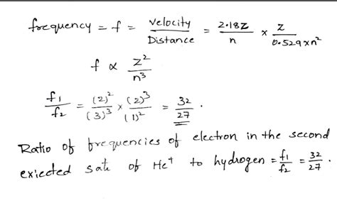 Ratio Of Frequency Of Revolution Of Electron In The Second Excited