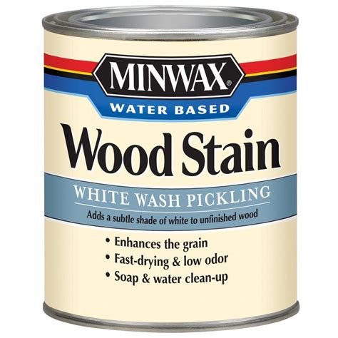 Minwax 1 Qt White Wash Pickling Water Based Wood Stain 61860 The