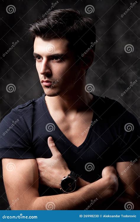 Handsome Man Posing In Studio Stock Photo Image Of Fashionable