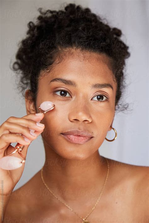 Quartz Roller Face Massage By Stocksy Contributor Ohlamour Studio