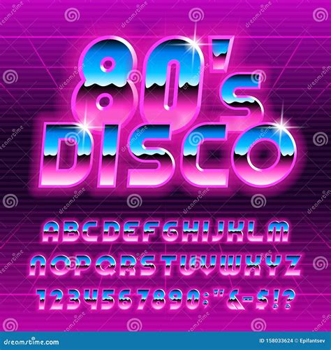 Disco Alphabet 80 S Retro Font Vector Disco Alphabet Cartoondealer