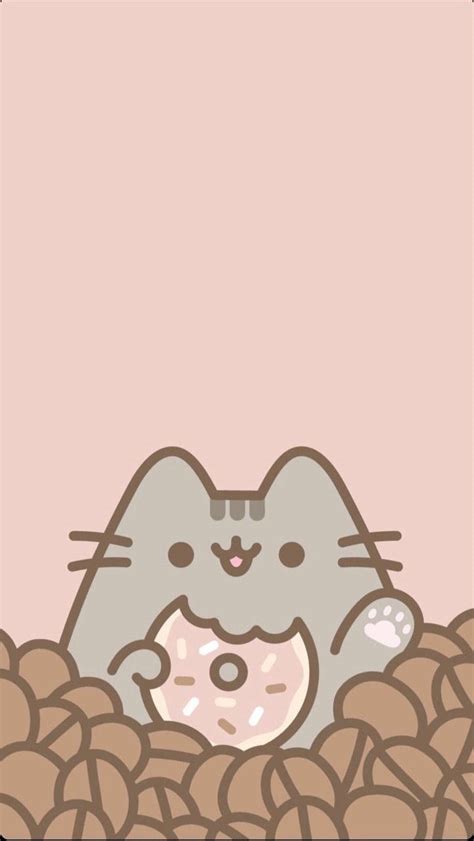 Download Cute Kawaii Cat Donut Wallpaper