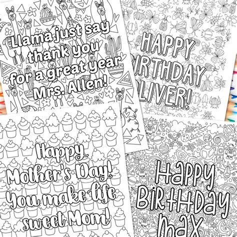 Personalized Coloring Pages Digital Download Business For Kids