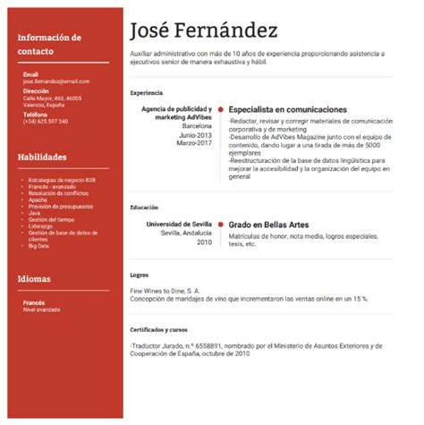How To Write A Spanish Resume