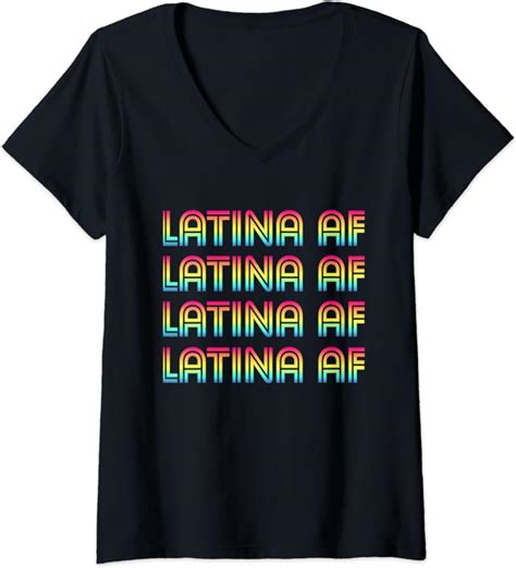 womens latina af with pride shirts v neck t shirt clothing