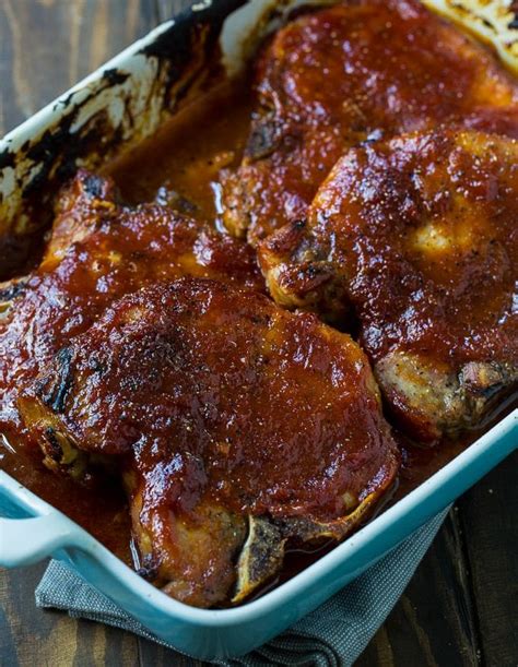 How to tell when they're done Easy Oven Barbecued Pork Chops - Spicy Southern Kitchen ...