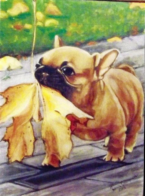Painted Image Of The Puppy In Acrylicroma Czerepuszko Dog Art