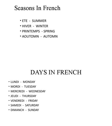 Seasons In French Pdf