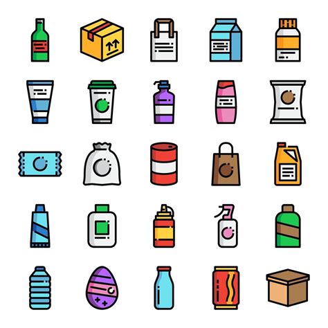 Product Packaging Icon Set 2289015 Vector Art At Vecteezy