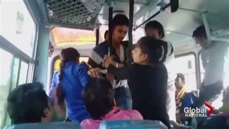 Indian Sisters Filmed Fighting Back Against Men Harassing Them On Bus
