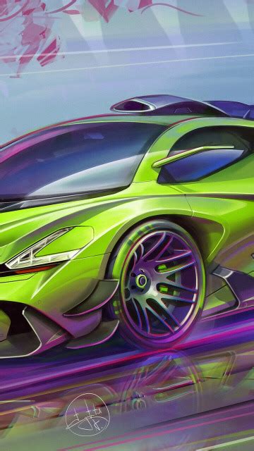 Download Wallpaper Car Art Race Car Sketch Alexander Sidelnikov